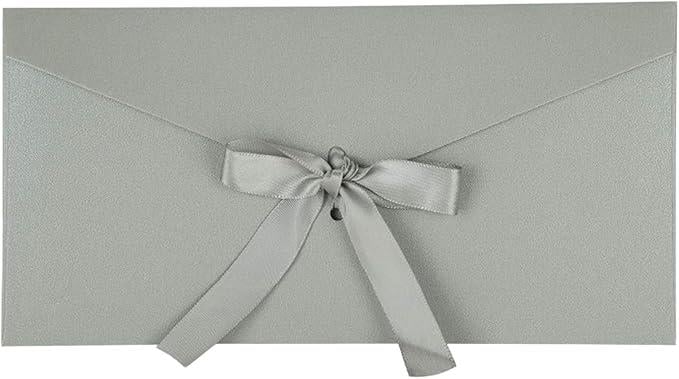 Silver Bow Tied Gift Envelope with Ribbon, Voucher Envelope, Christmas, Luxury  Money Envelope, Christmas Gift, Christmas Gifts 22cm x 11cm