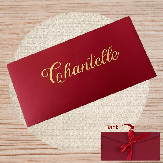 Personalised Red Bow Tied Gift Envelope with Ribbon, Voucher Envelope, Christmas, Luxury  Money Envelope, Christmas Gift, 22cm x 11cm