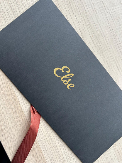 Personalised Black Bow Tied Gift Envelope with Ribbon, Voucher Envelope, Christmas, Luxury  Money Envelope, Christmas Gift, 22cm x 11cm