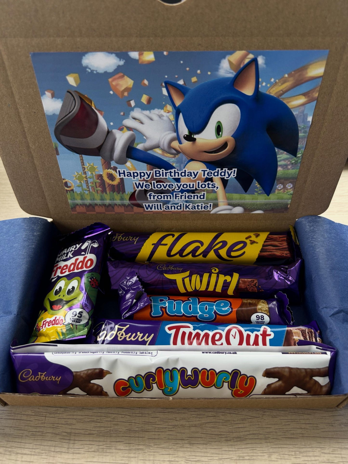 Chocolate Kids Gift Selection Box Personalised Hamper Minecraft Barbie And More Choose Cadbury or Kinder