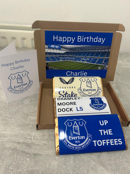 Football Galaxy Hamper Birthday Christmas Easter Gift Personalised & A6 Card