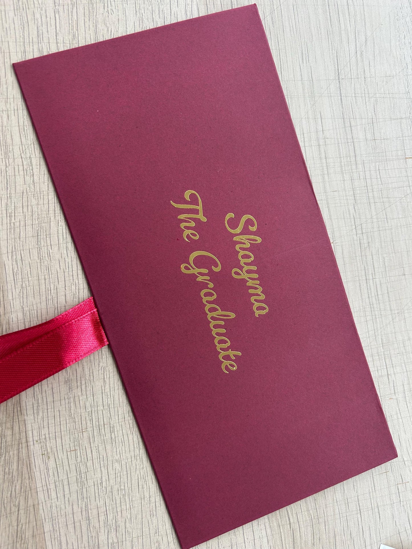 Personalised Red Bow Tied Gift Envelope with Ribbon, Voucher Envelope, Christmas, Luxury  Money Envelope, Christmas Gift, 22cm x 11cm
