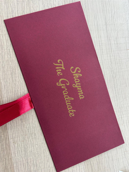 Personalised Red Bow Tied Gift Envelope with Ribbon, Voucher Envelope, Christmas, Luxury  Money Envelope, Christmas Gift, 22cm x 11cm