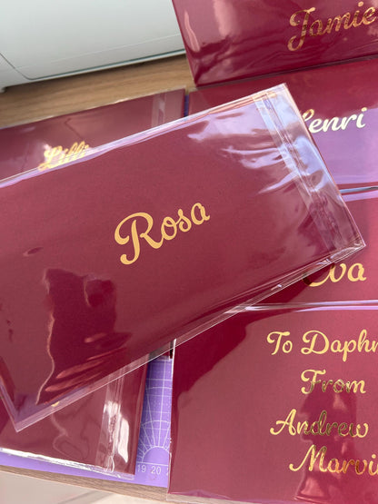 Personalised Red Bow Tied Gift Envelope with Ribbon, Voucher Envelope, Christmas, Luxury  Money Envelope, Christmas Gift, 22cm x 11cm