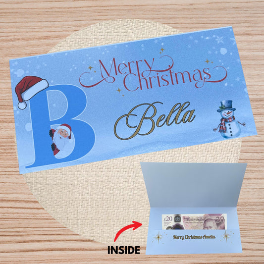 Personalised Christmas Alphabet Money Wallet | Gift Voucher Envelope | Gift for Friends | Xmas Money Wallet | Any Name Luxury Envelope