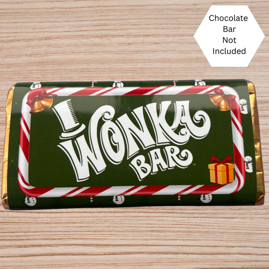 Christmas Wonka Chocolate Bar Wrapper + Golden Ticket Birthday Christmas Easter Gift