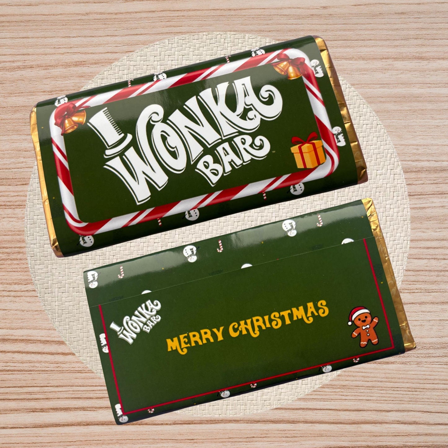 Christmas Wonka Chocolate Bar Wrapper + Golden Ticket Birthday Christmas Easter Gift