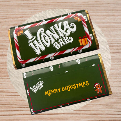 Christmas Wonka Chocolate Bar Wrapper + Golden Ticket Birthday Christmas Easter Gift