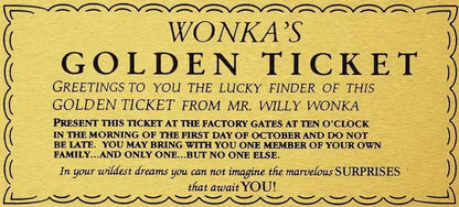 Christmas Wonka Chocolate Bar+ Golden Ticket Birthday Christmas