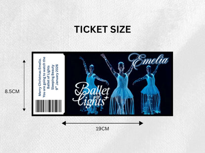 Personalised Glossy Concert Ticket Surprise Gift Voucher Theatre Musical Show , Event Live Show ,  Souvenir Memorabilia , Christmas Present