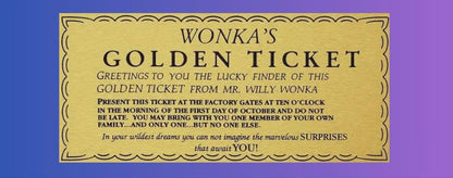 Christmas Wonka Chocolate Bar+ Golden Ticket Birthday Christmas