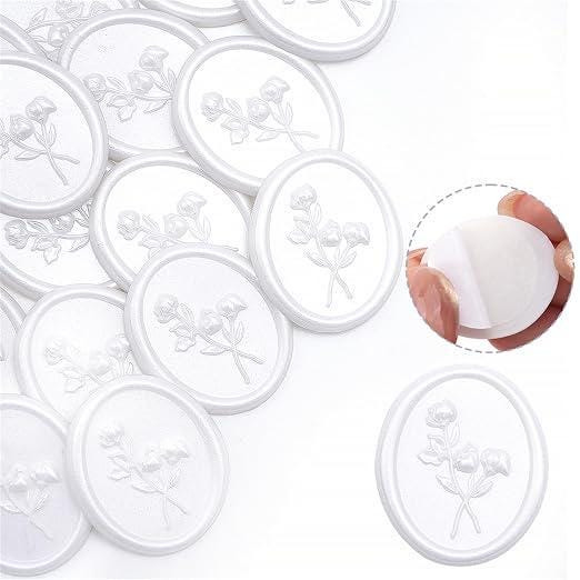 10 x Floral 3D  Wax Seal Stickers | Self-Adhesive Wax Seals | Handmade Wedding Invitations | Envelope Seals | Scrapbooking Embellishments