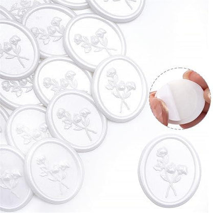 10 x Floral 3D  Wax Seal Stickers | Self-Adhesive Wax Seals | Handmade Wedding Invitations | Envelope Seals | Scrapbooking Embellishments