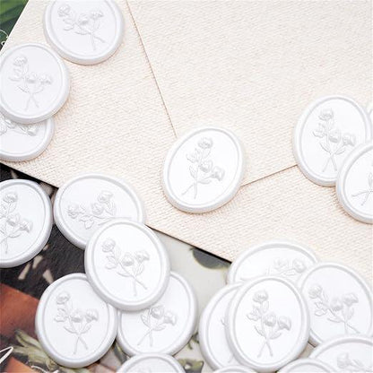 10 x Floral 3D  Wax Seal Stickers | Self-Adhesive Wax Seals | Handmade Wedding Invitations | Envelope Seals | Scrapbooking Embellishments