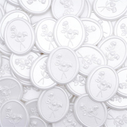 10 x Floral 3D  Wax Seal Stickers | Self-Adhesive Wax Seals | Handmade Wedding Invitations | Envelope Seals | Scrapbooking Embellishments