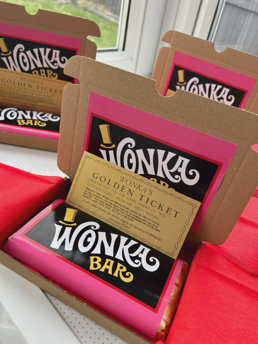 Wonka Chocolate Bar+ Golden Ticket Birthday Christmas Easter Gift