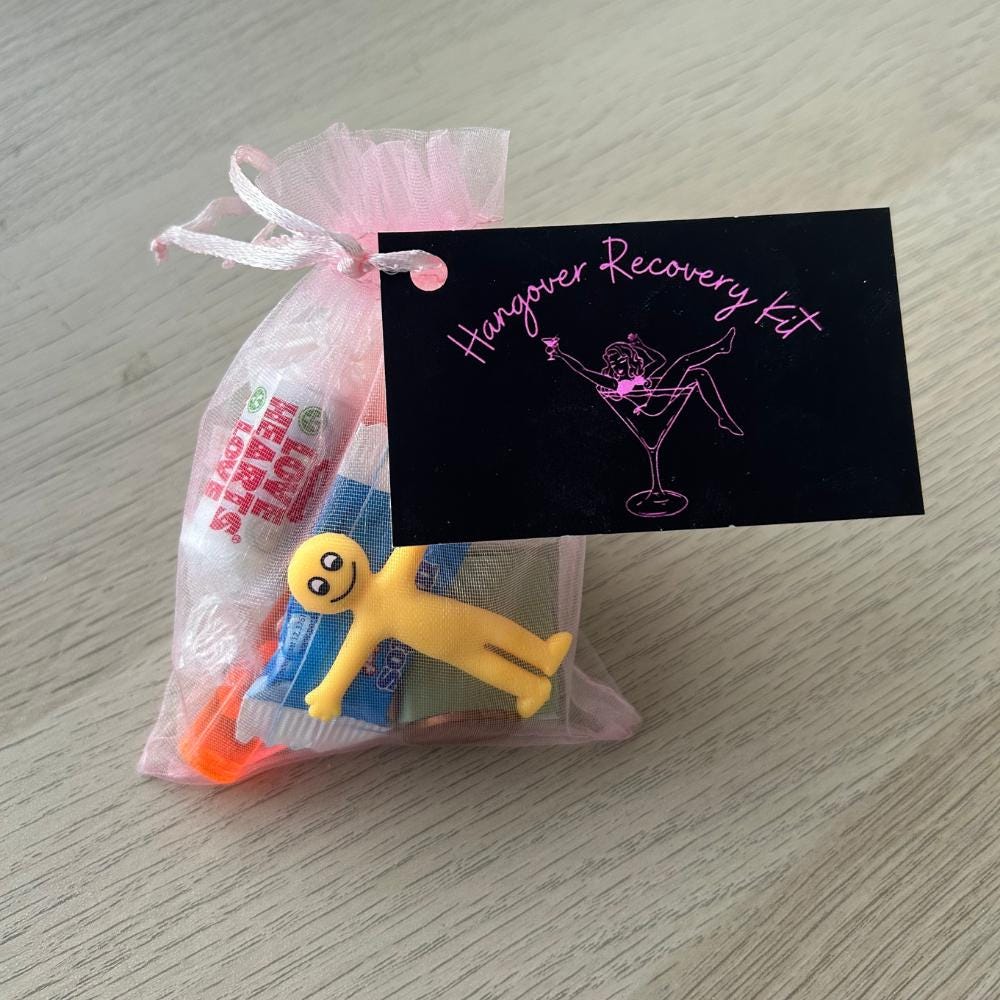 Personalised Hangover Recovery Kit Gift | Funny Hangover Survival Kit | Hen Party Favour | Wedding Recovery Bag | Morning After Gift