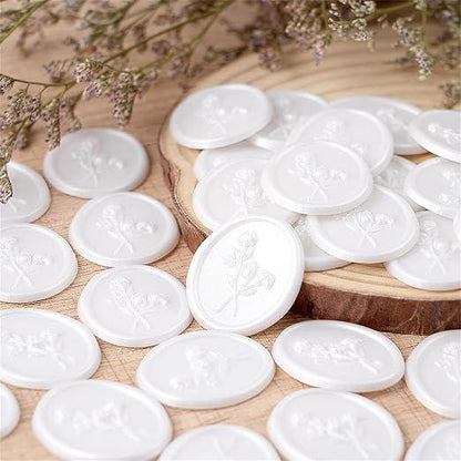 10 x Floral 3D  Wax Seal Stickers | Self-Adhesive Wax Seals | Handmade Wedding Invitations | Envelope Seals | Scrapbooking Embellishments