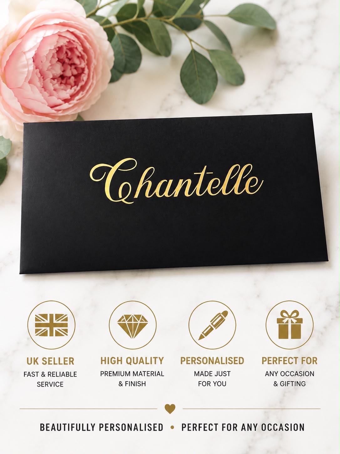 Personalised Black Bow Tied Gift Envelope with Ribbon, Voucher Envelope, Christmas, Luxury  Money Envelope, Christmas Gift, 22cm x 11cm