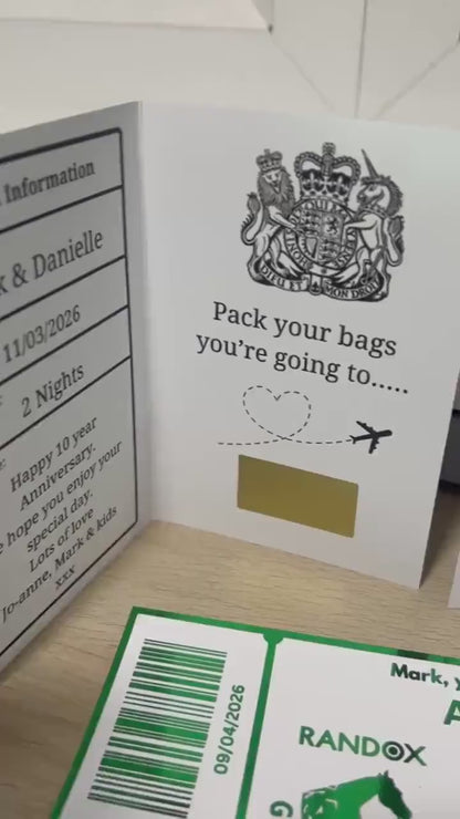 Personalised Holiday Travel Surprise Reveal Scratch Off Foil Novelty Passport, Scratch Card, Scratch Off Voucher, Scratch Surprise Passport