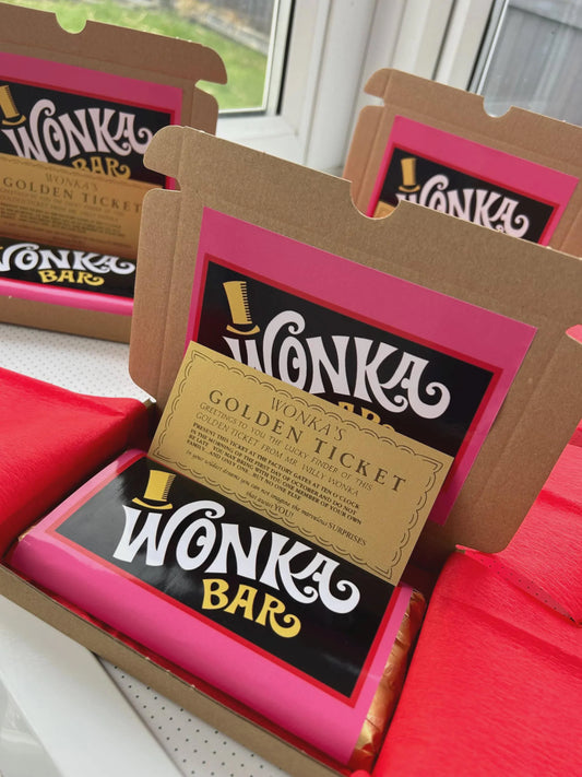 Wonka Inspired Golden Ticket Chocolate Gift Box – Luxury Chocolate Bar Gift for Movie Fans
